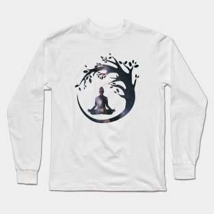 Meditation, Yoga, Bodhi Tree Buddha, Namaste Buddha tree Gifts Long Sleeve T-Shirt